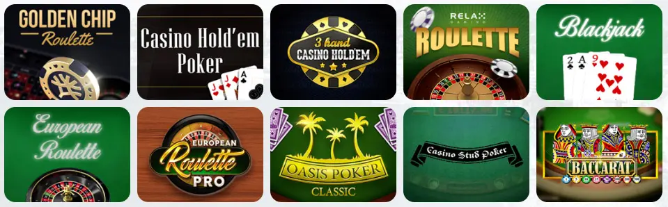 Giochi da tavolo al VERDE CASINO